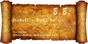 Budnár Beáta névjegykártya